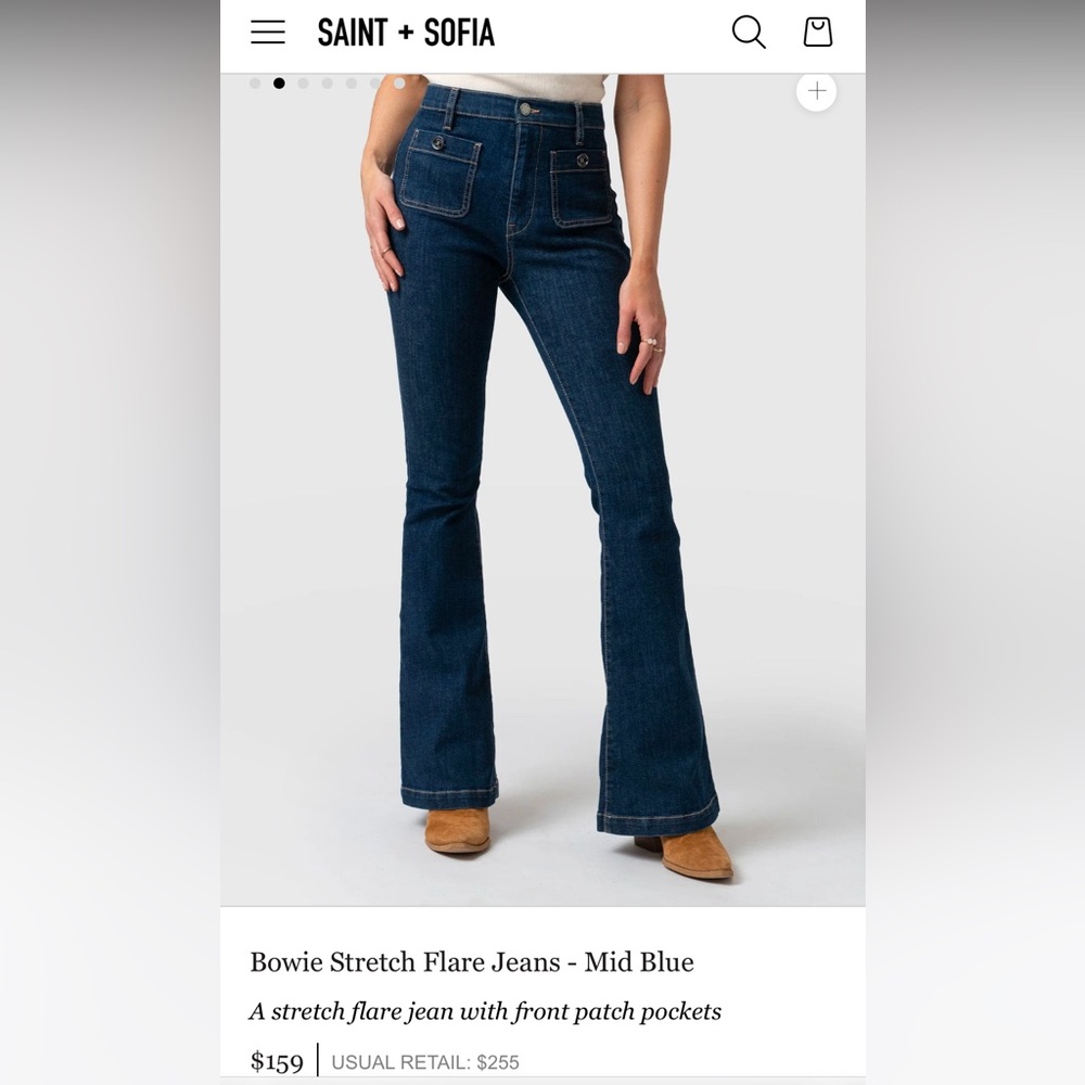 Saint and Sophia Bowie flare jeans UK size 30, US size 8